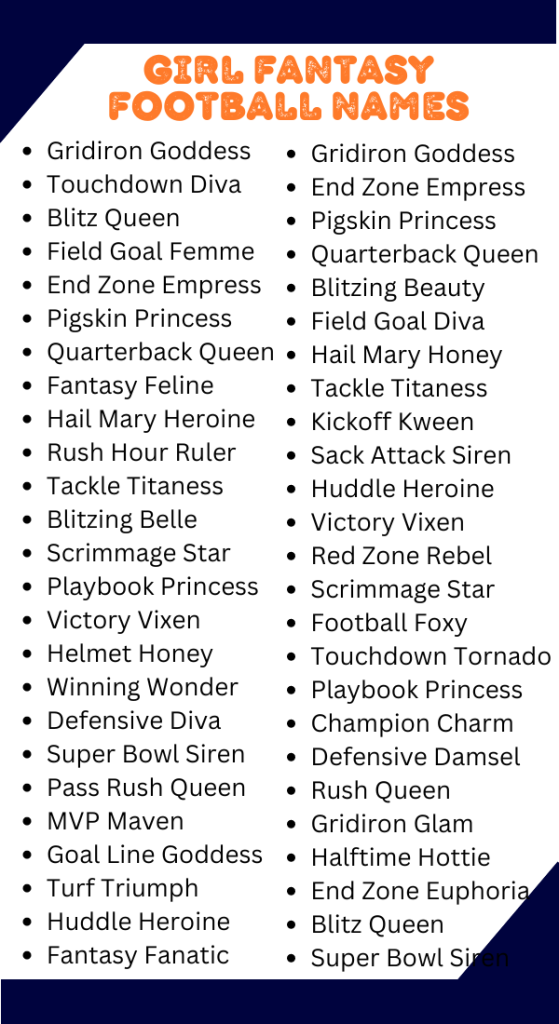 Top Fantasy Football Team Names for Women: Unleash Your Inner Champion