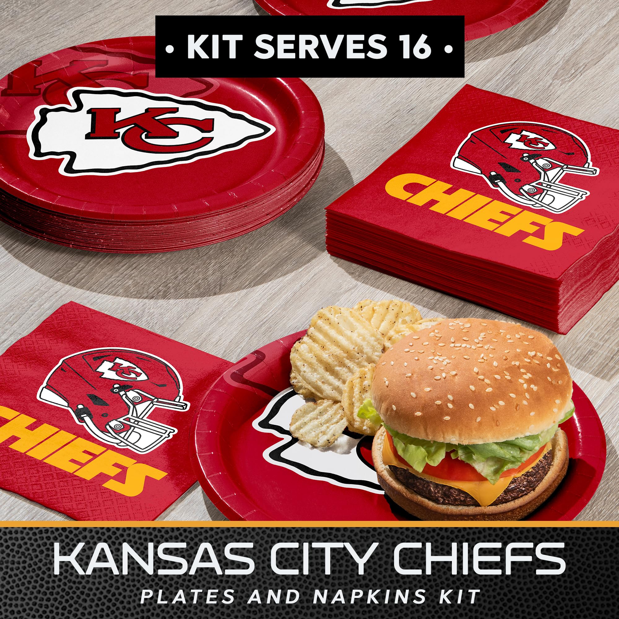 Kansas City Chiefs Plates and Napkins Set for Game Day Parties