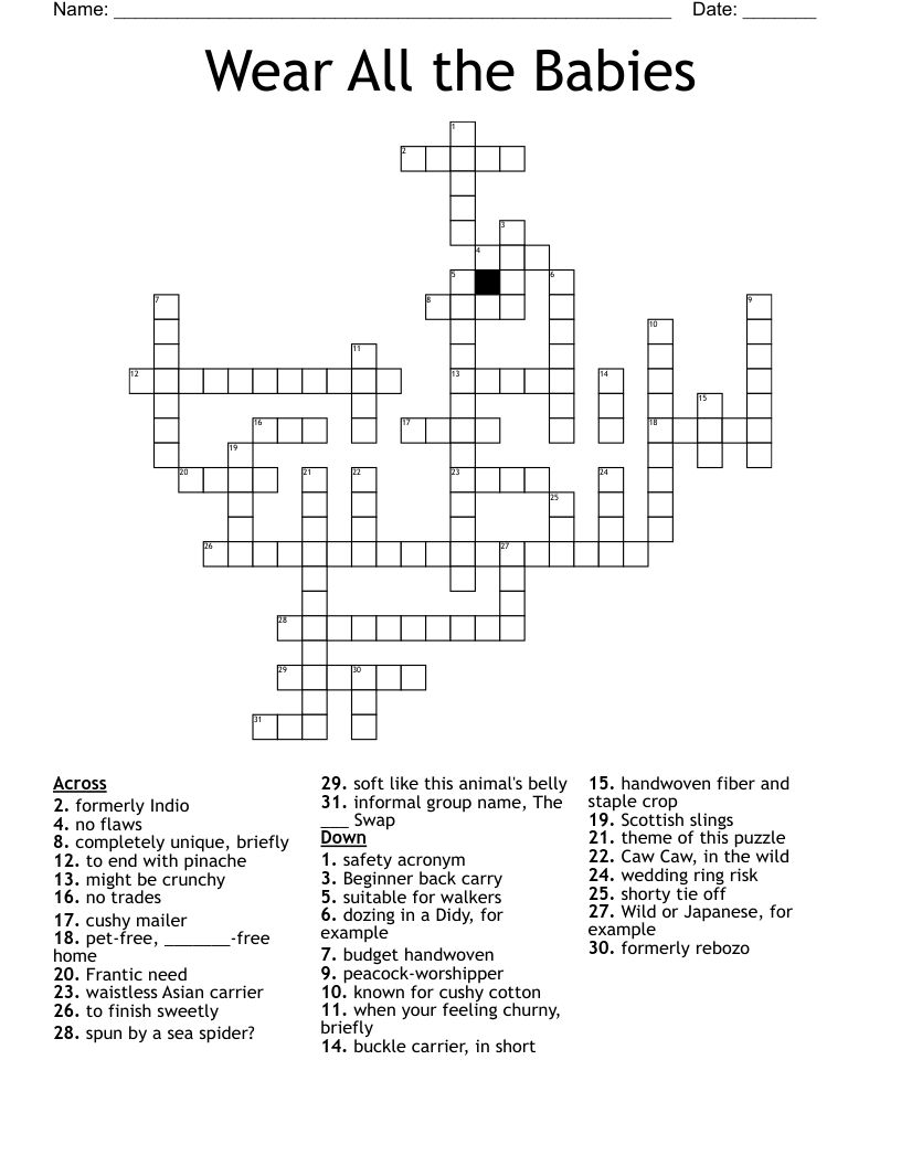 Complete Outfit for a Newborn: Solve the Crossword Puzzle Clue