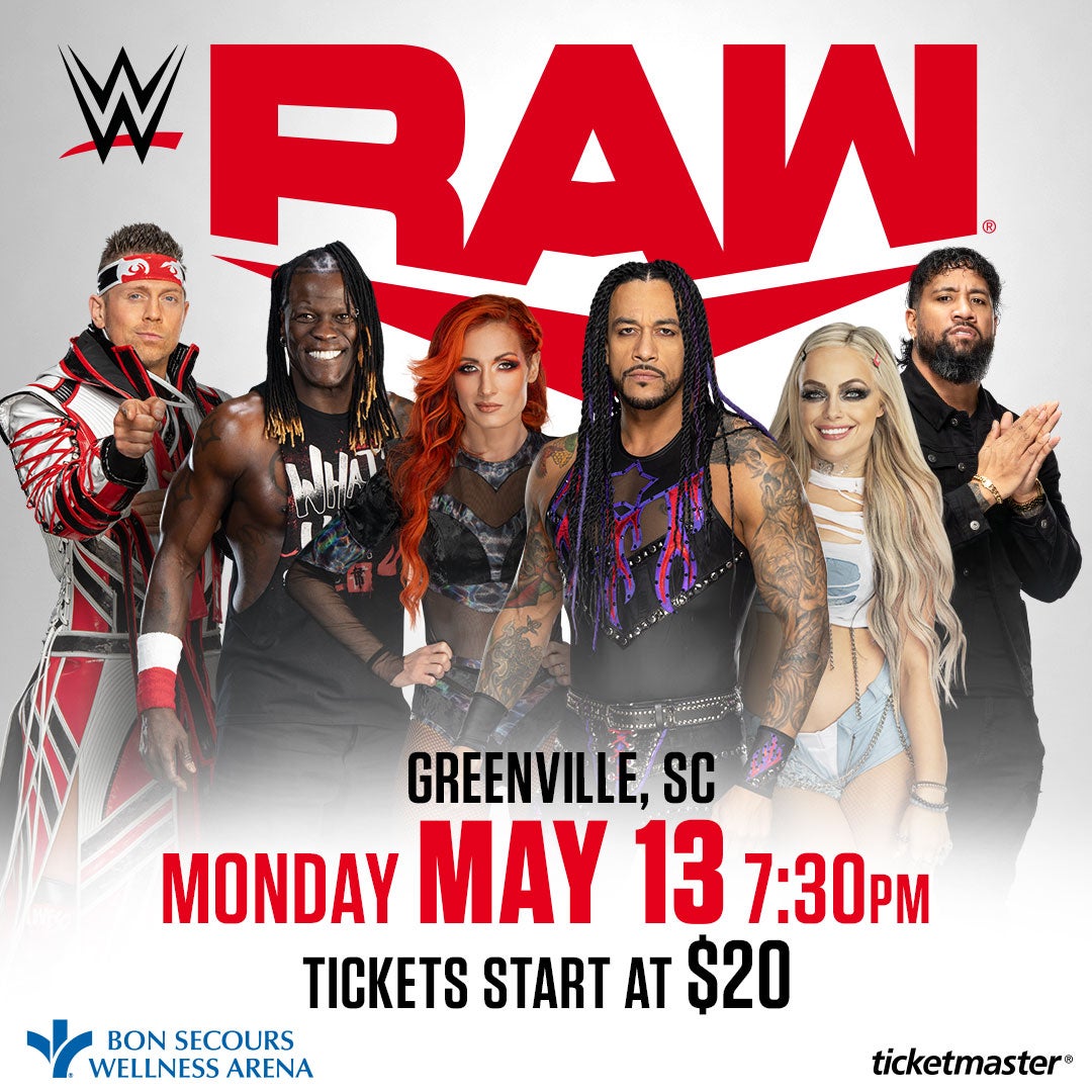 Experience WWE Monday Night Raw in Greenville, SC: Event at Bon Secours Wellness Arena