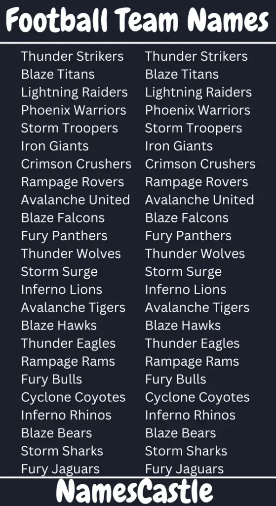 Top Football Team Names for Tournaments: Unique & Memorable Picks