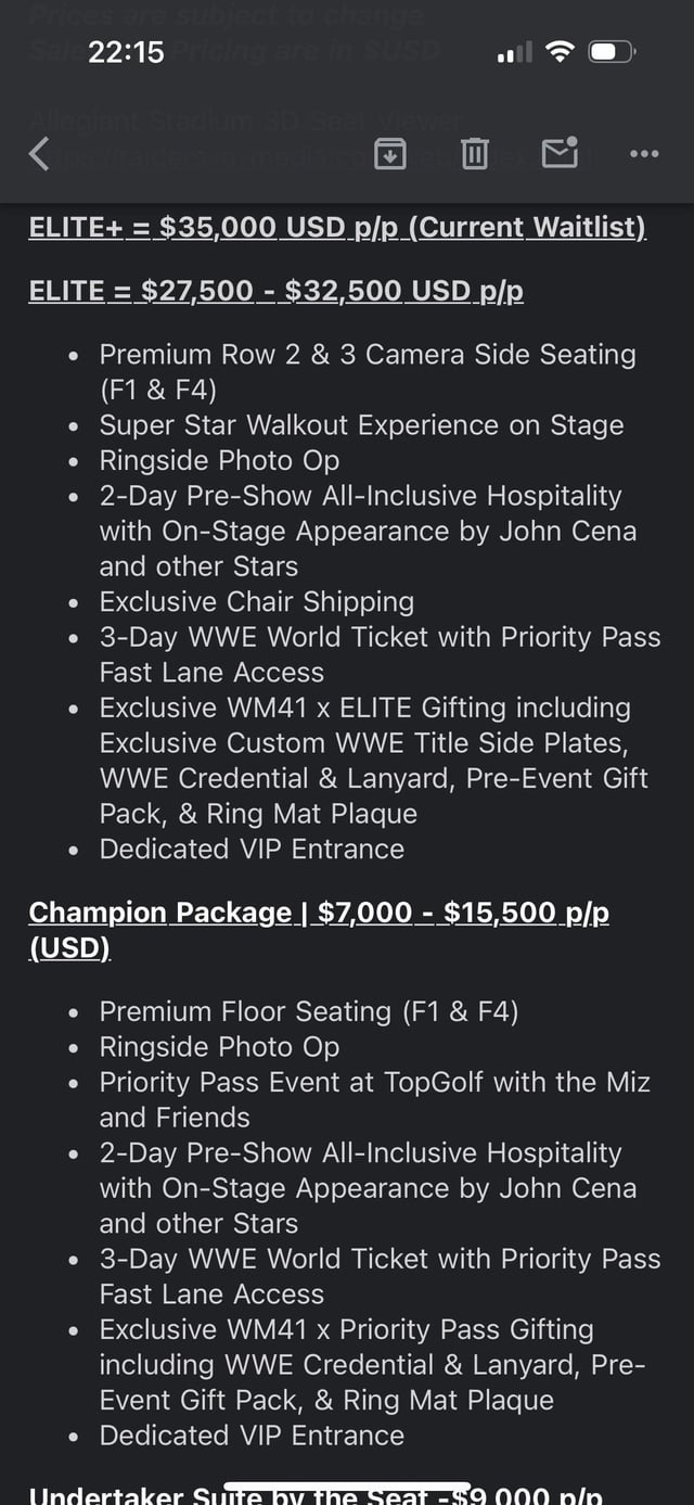 WWE Priority Pass for WrestleMania 41: Exclusive Packages & Prices