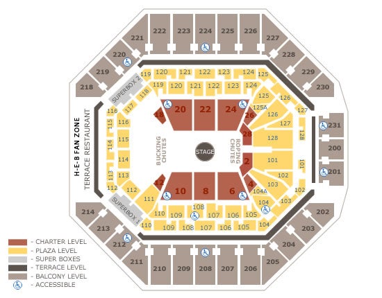 Interactive Frost Bank Center Map with Seat Numbers for Every Event