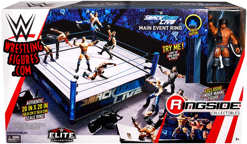 WWE Authentic Scale Ring SmackDown 20-Inch Wrestling Action Set