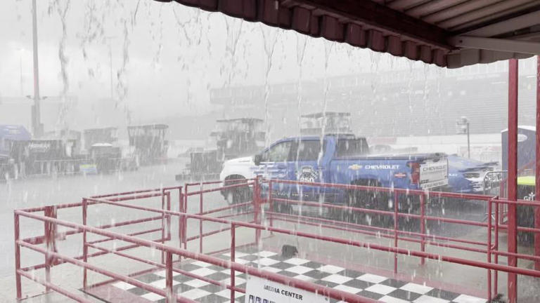 nascar all-star weekend events postponed due to heavy rain.