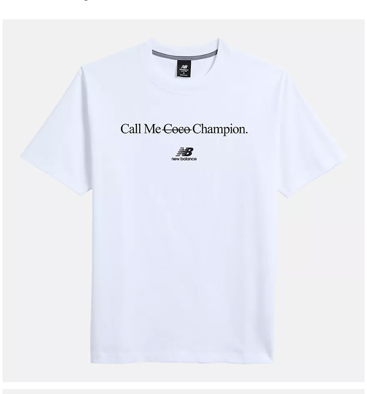 Get the New Balance Call Me Champion Shirt – Perfect for Fans of Coco Gauff