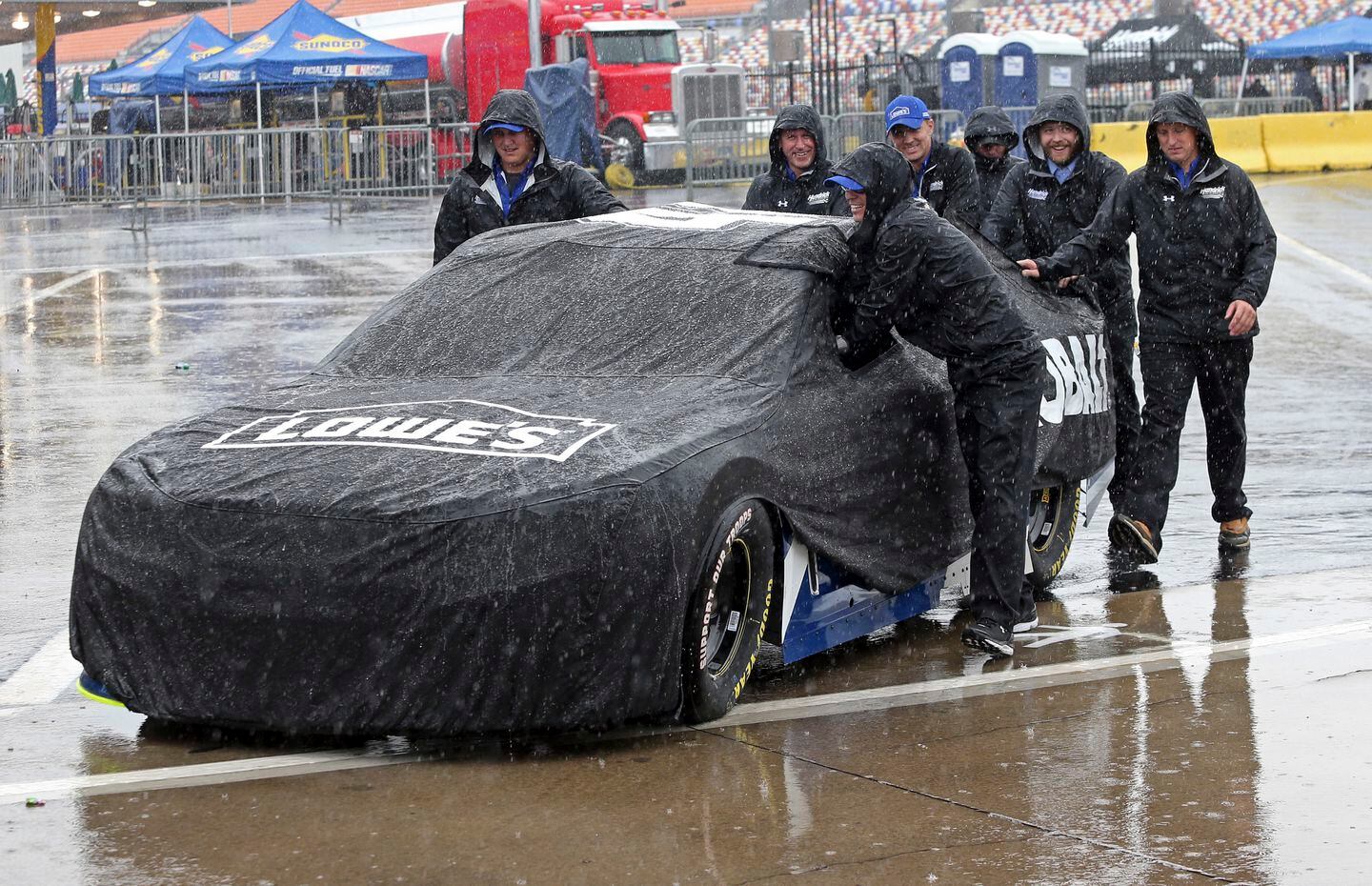nascar all-star weekend events postponed due to heavy rain.