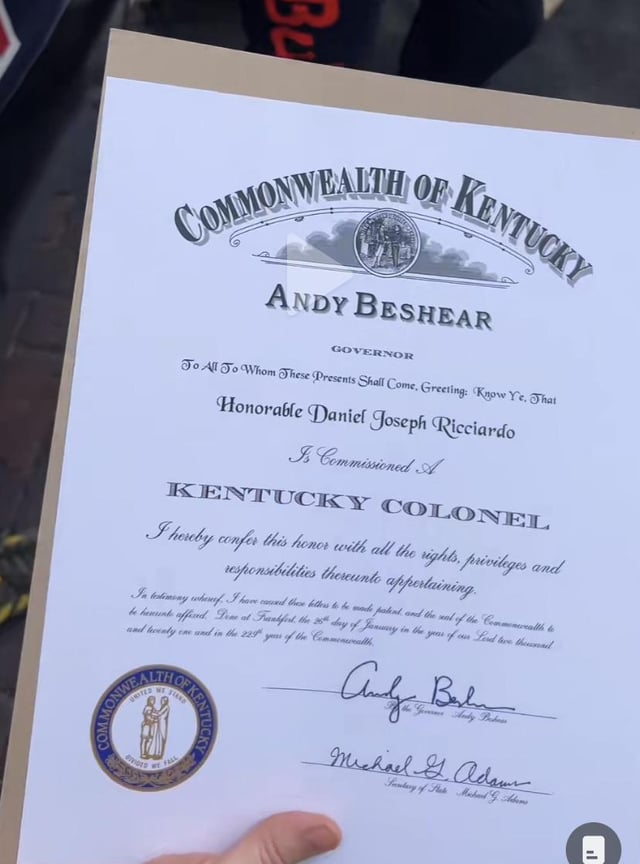 Daniel Ricciardo and the Kentucky Colonel Title: A Special Recognition for the Racing Legend