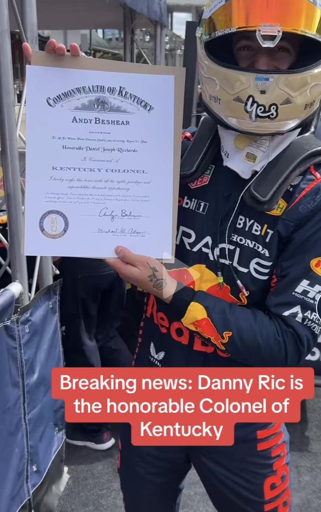 Daniel Ricciardo and the Kentucky Colonel Title: A Special Recognition for the Racing Legend