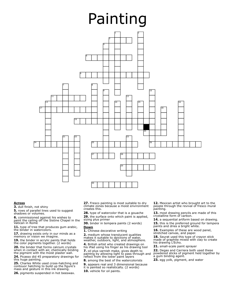 Finish on a Canvas Crossword Clue: Quick Solution & Answer