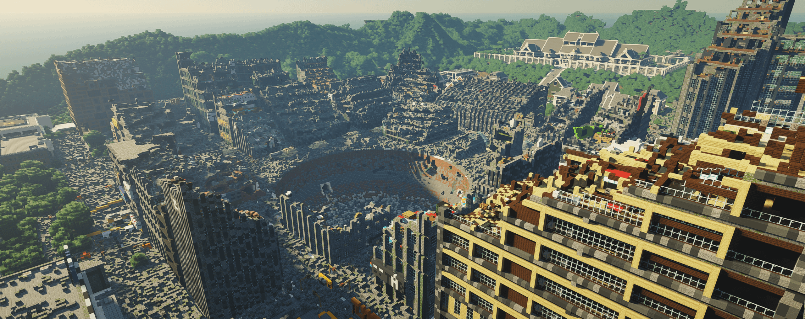 Destroyed City Map for Minecraft: Explore the Apocalypse in Detail