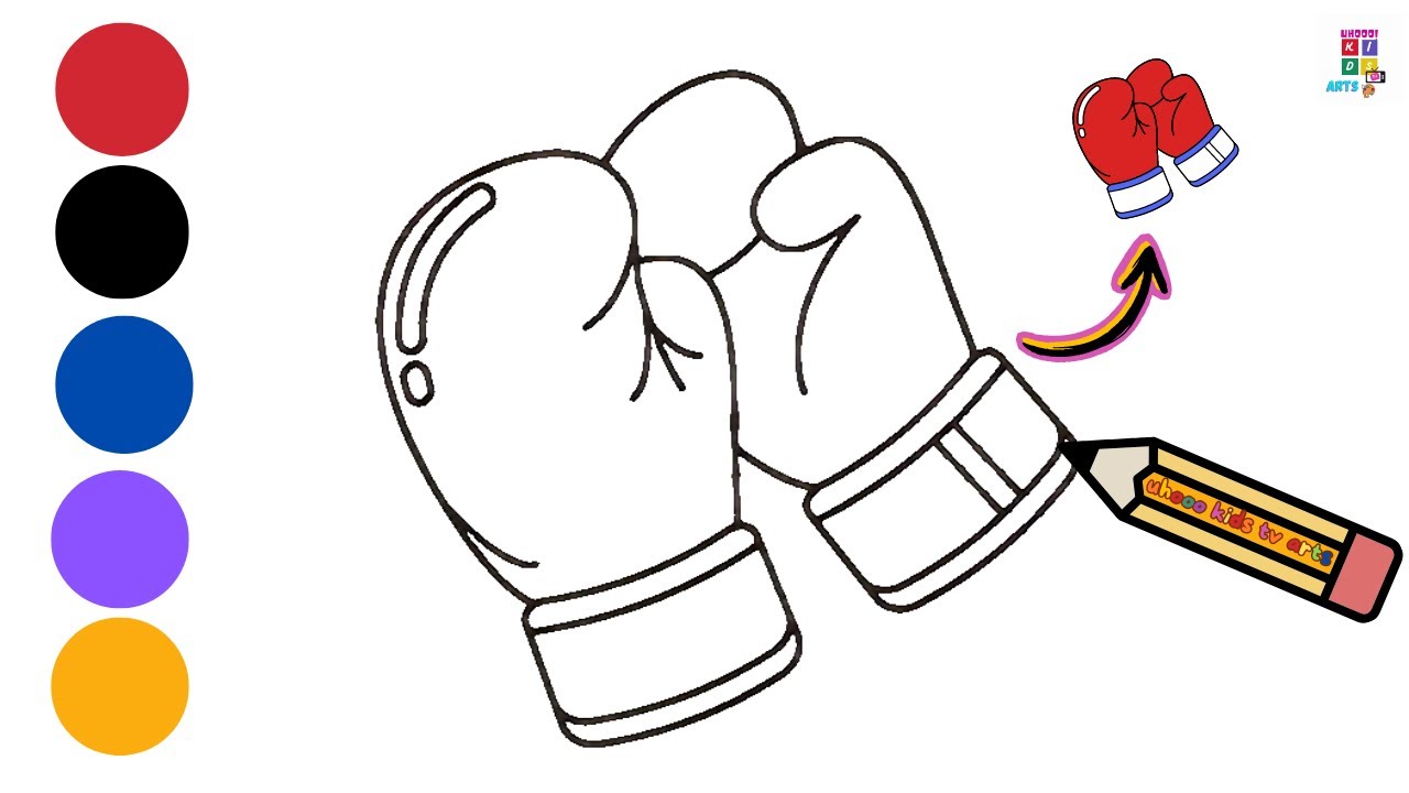 How to draw boxing gloves for kids (fun and simple drawing lesson)