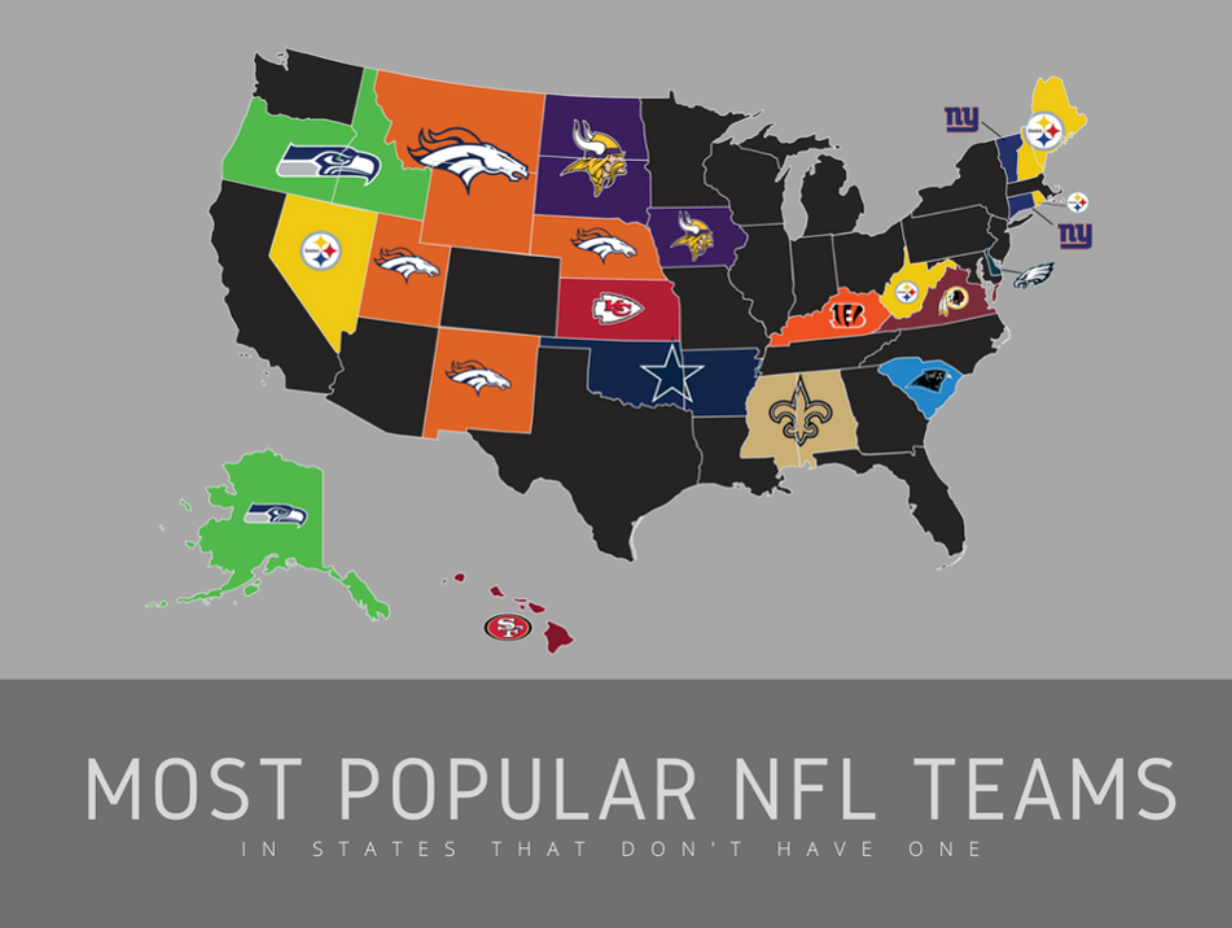 No NFL team in your state? Find out what states dont have NFL teams here!