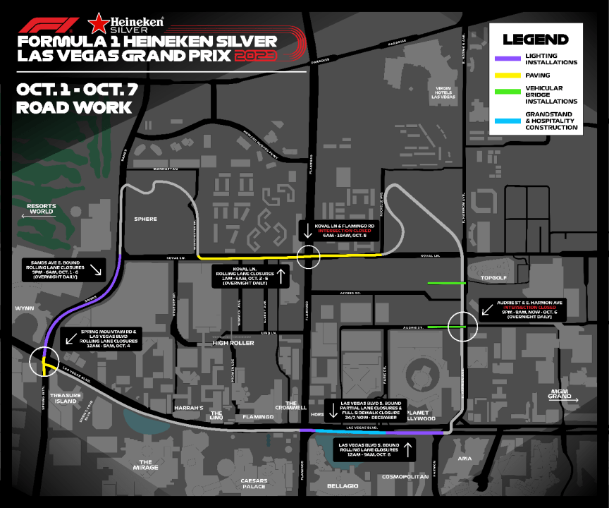 Las Vegas F1: When Does the Strip Close and Reopen? Find Out Now!
