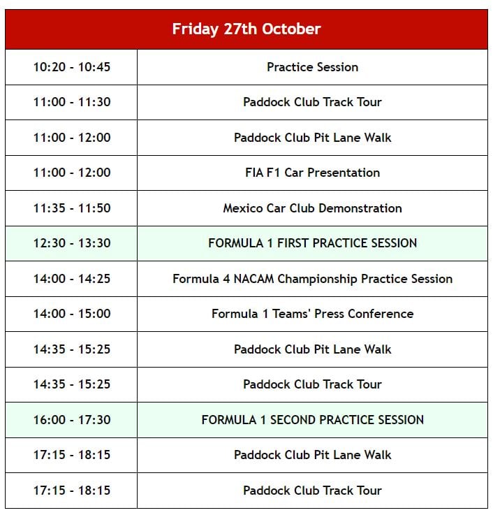 Dont Miss the Action: Hora F1 Mexico Schedule and Details