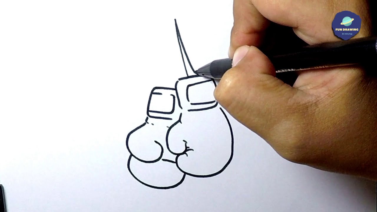 How to draw boxing gloves for kids (fun and simple drawing lesson)