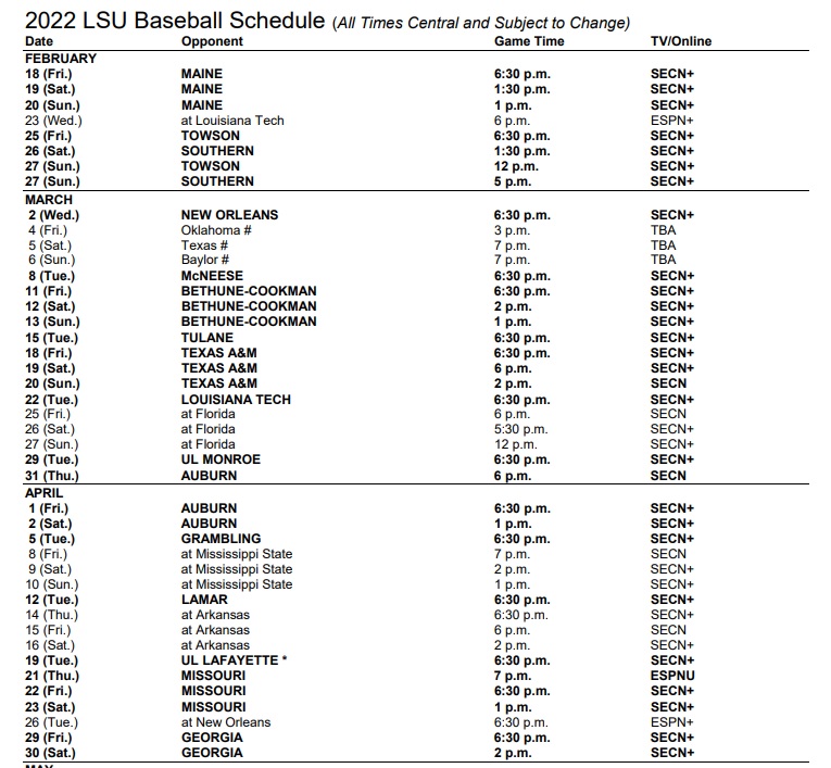 When is the LSU baseball game today? Check the schedule and game time here!
